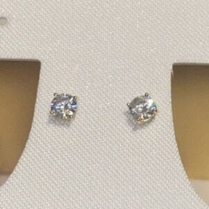 Gold and Silver Cubic Zirconia Earrings